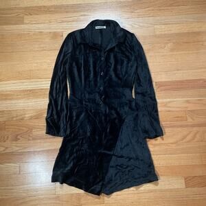 Jil Sander Velour Button Up Collared Dress